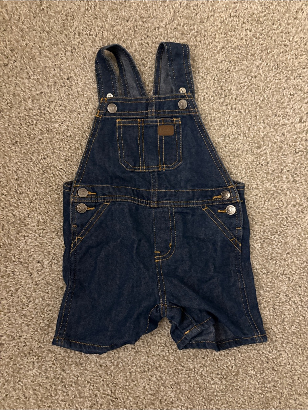 Denim Romper Overalls for Kids - Dark Blue